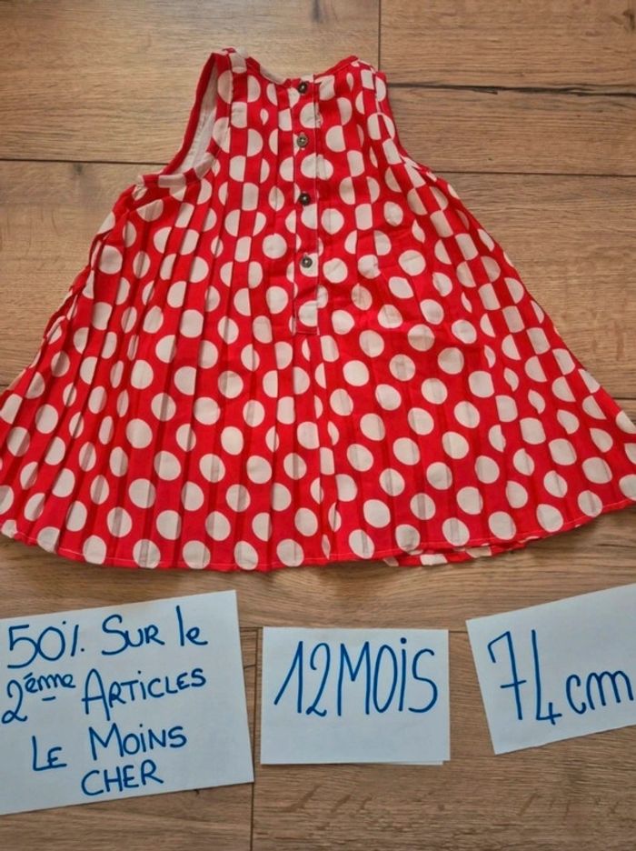 Robe rouge pois plissé et culotte cache couche - photo numéro 10