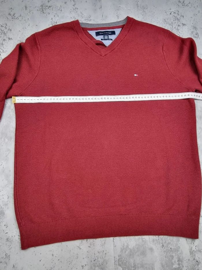 Pull col V Tommy Hilfiger cachemire rouge, XL Hommes - photo numéro 12
