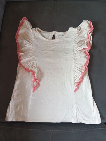 Tee shirt chemise blouse sans manche Fille 8 ans froufrou Kiabi