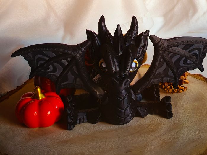 Dragon ailé articulé Noir 16 cm - photo numéro 2