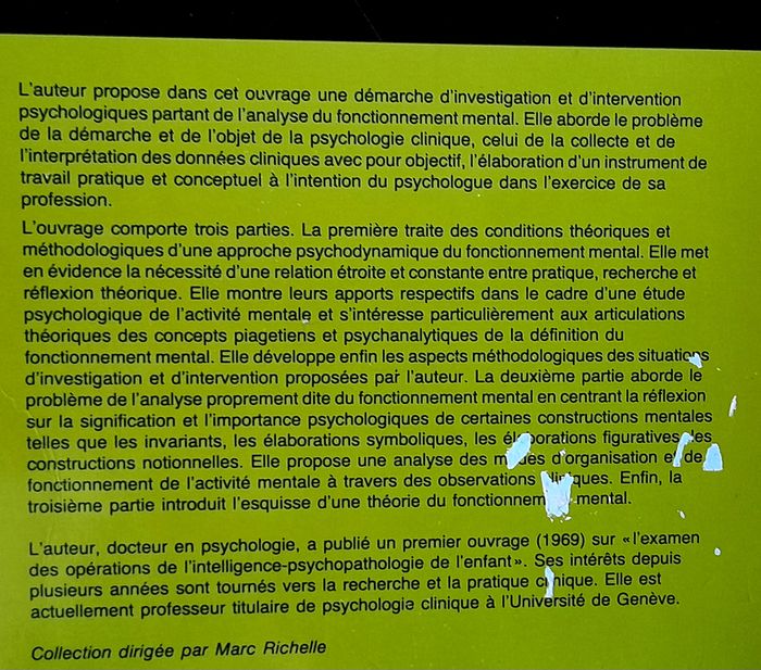 Elsa Schmid - Kitsikis - théorie et clinique du fonctionnement mental (psychologie) - photo numéro 4