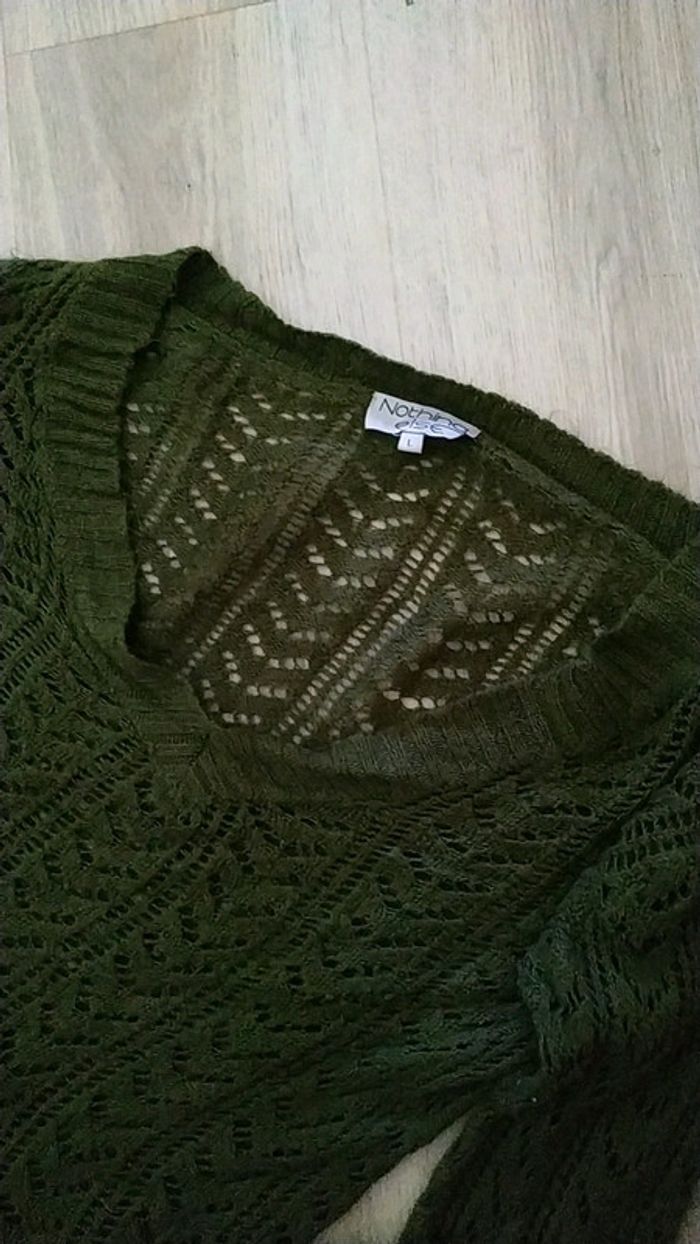 Pull court manches évasées vert - photo numéro 2