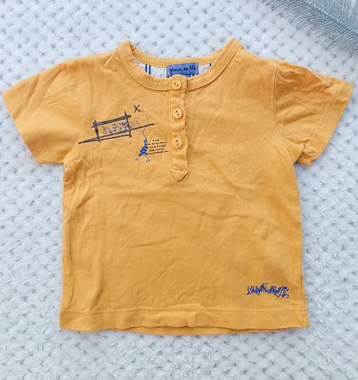 🔸 T-shirt Grain de Blé Manches Courtes Garçon - 6 Mois🔸 - photo numéro 2