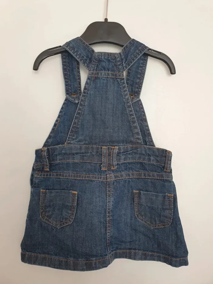 Salopette jupe jeans tissaia taille 6 mois - photo numéro 4