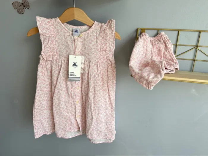 Robe + bloomer Petit bateau fille 24 mois neuf