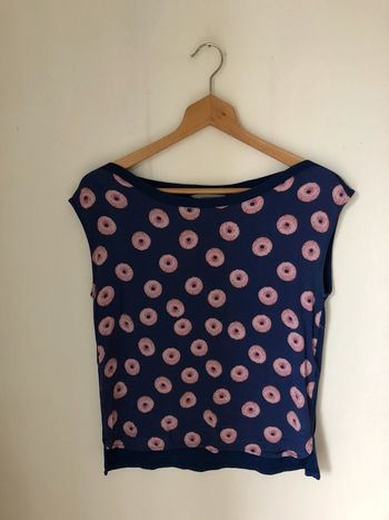 T-shirt violet imprimé donuts roses NafNaf