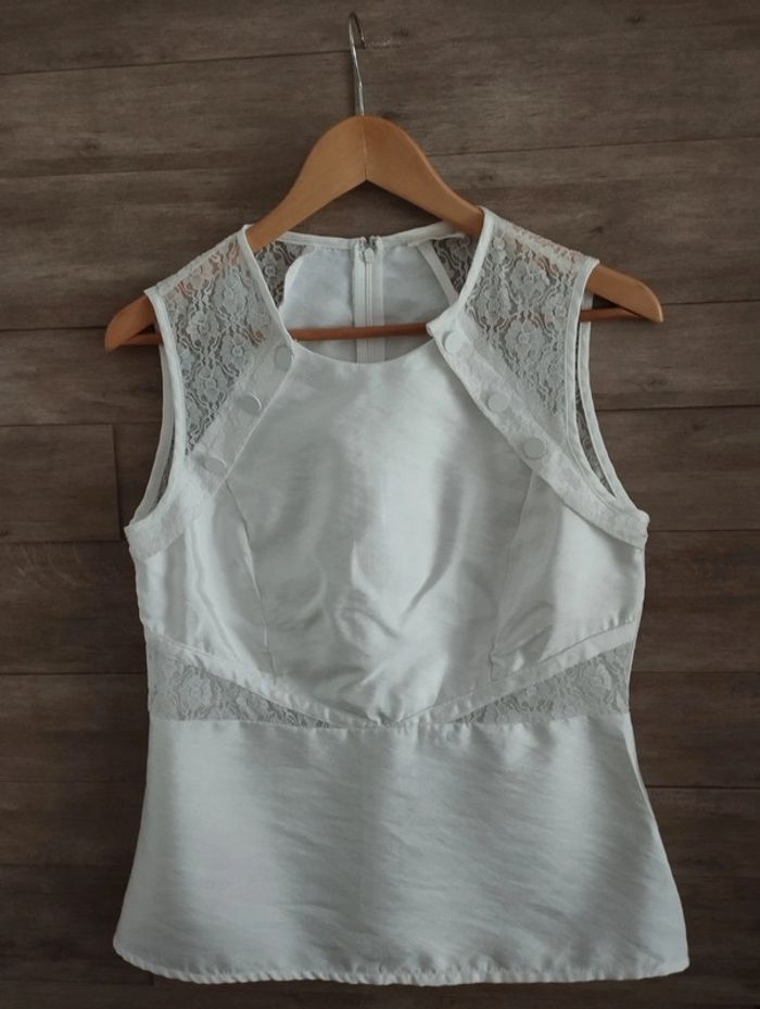 Blouse Sienna Si écru dentelle TXL