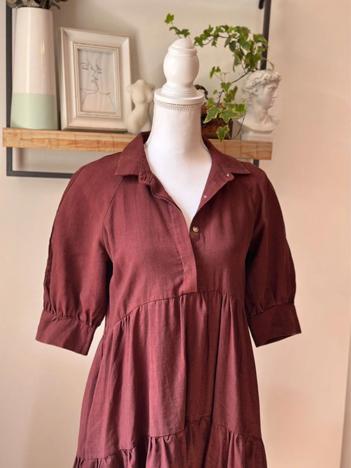 Robe mi-longue ample marron Zara taille XS oversize - photo numéro 3