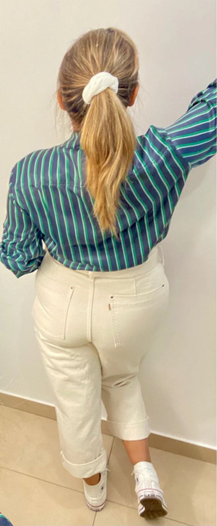 Jolie Chemise Fluide Ample Satinée À Rayures Taille 40 - photo numéro 7