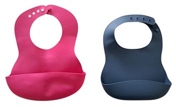 Lot de 2 bavoirs silicone BE