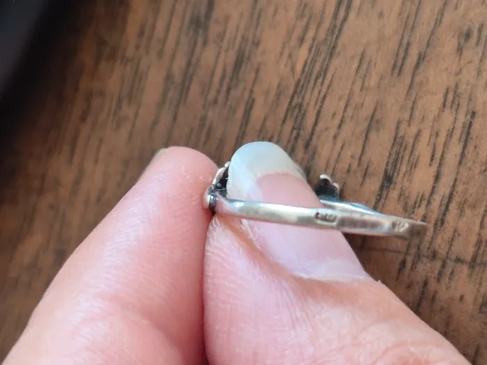 Bague en argent et ambre - photo numéro 4