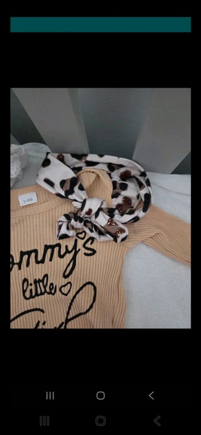 Ensemble 6 mois fille leopard Body pantalon - photo numéro 2