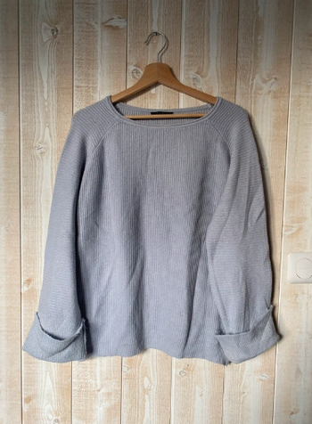 Pull oversize bleu clair Chika Girl – Taille 40 – cosy mi-saison femme
