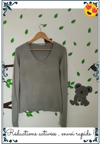 Pull gris Gémo femme M