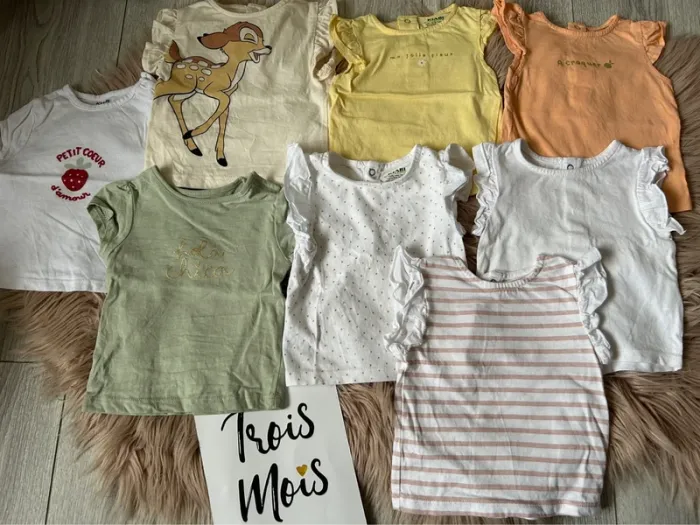 Lot tee shirt 3 mois kiabi - photo numéro 2