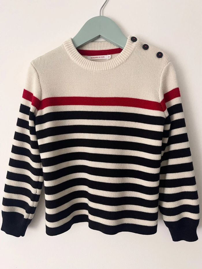 Pull marinière Monoprix kids en laine majoritaire taille 3 ans