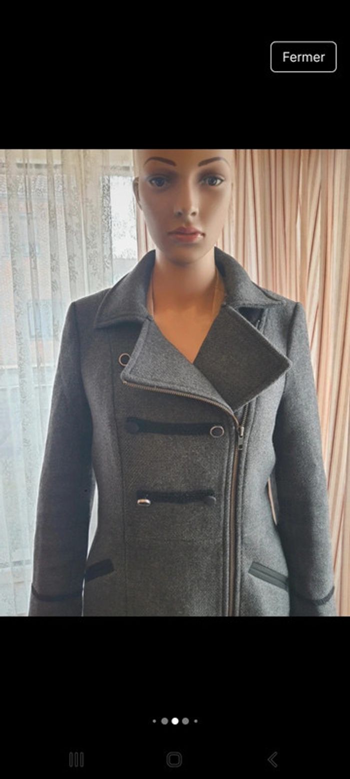 Jolie Manteau gris anthracite Naf Naf taille 36 - photo numéro 8