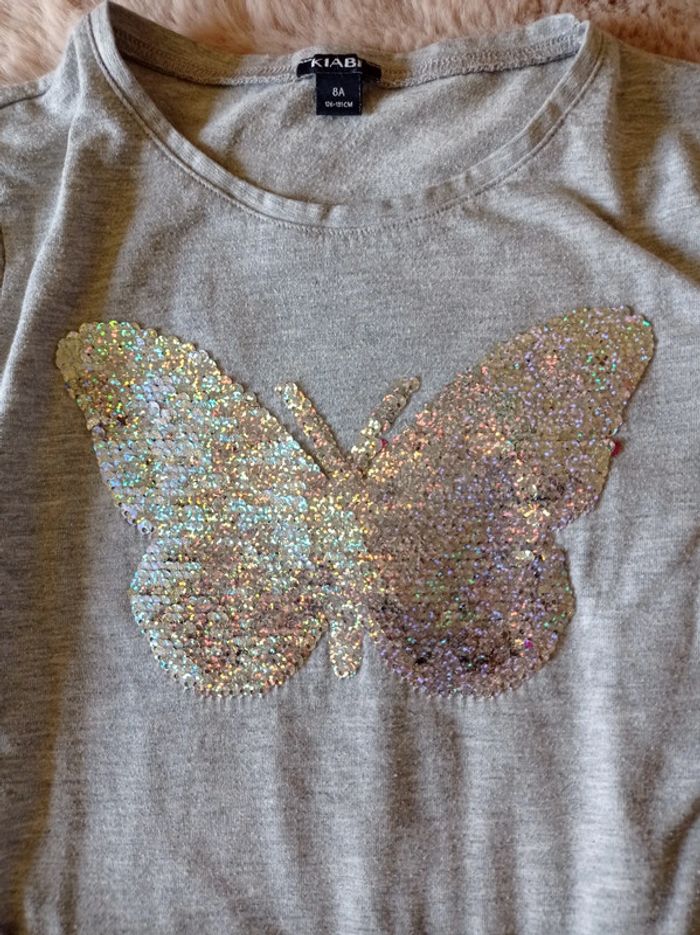 T-shirt ML papillon Kiabi 8 ans - photo numéro 4