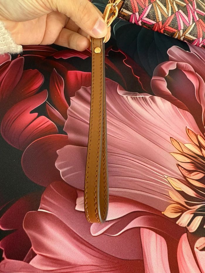 Grand portefeuille Michael Kors collection Jet Set marron/rouge/fushia/doré - photo numéro 9