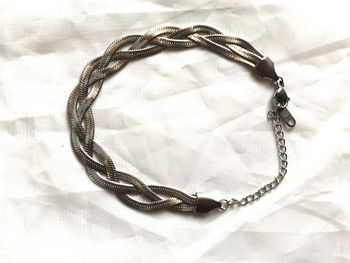 Bracelet Large Double Serpentins Torsadés Bijou Argenté Fantaisie Femmes