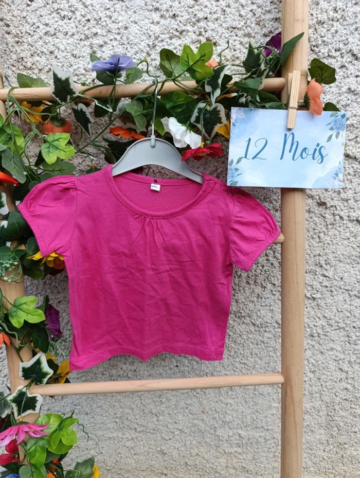 T-shirt rose 12mois - photo numéro 2
