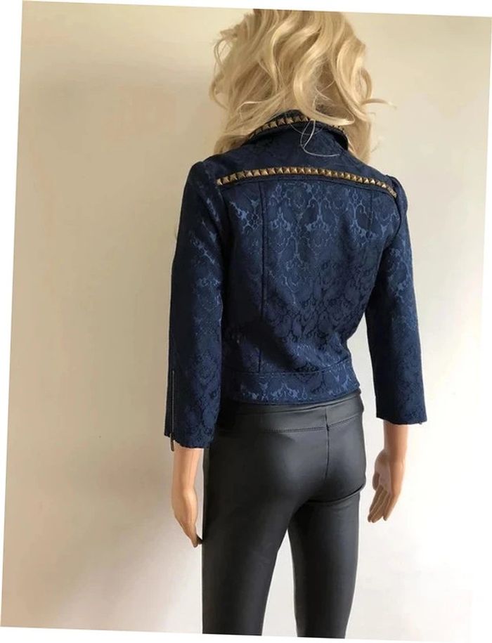 Veste jacquard bleue marine neuve avec rivets Beloved taille M (taille petit) - photo numéro 12