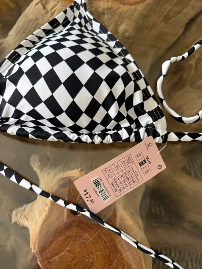 Maillot de bain 2 pièces Ardene noir et blanc carreaux - photo numéro 4