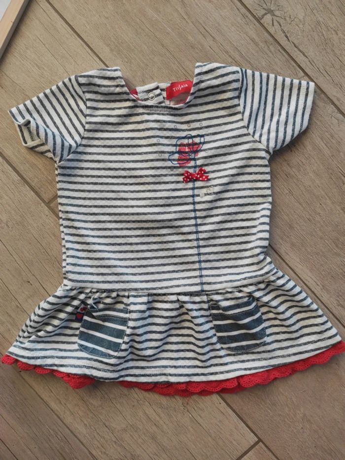 Robe courte marinière 12 mois neuve - photo numéro 2