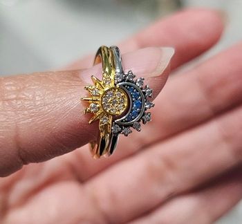 Bague pandora céleste lune et soleil