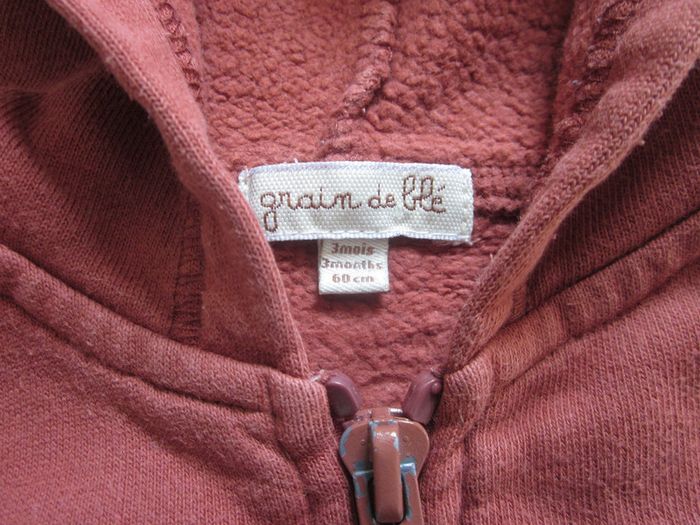 Gilet à capuche marron 3 mois - photo numéro 3