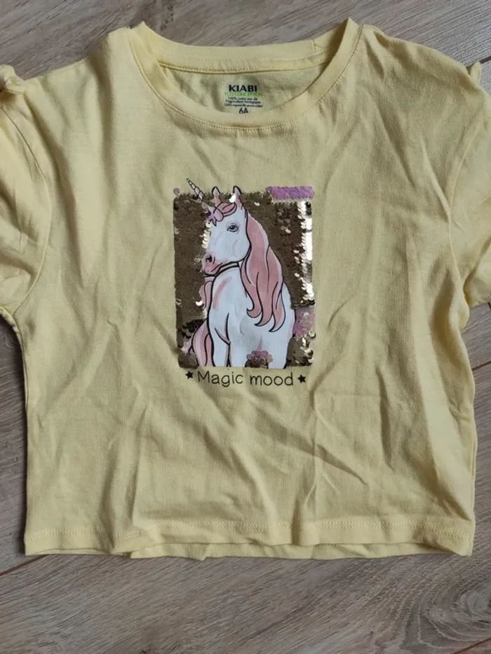 T shirt licorne sequin - photo numéro 2