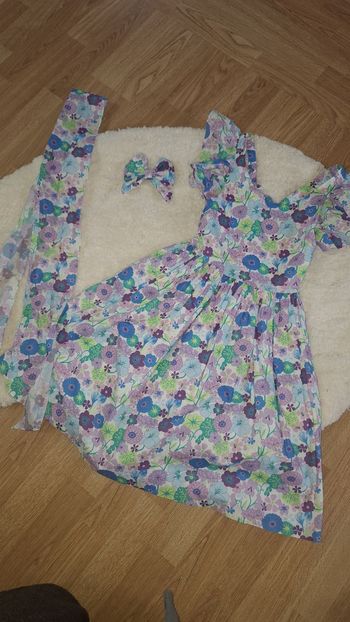 Robe cérémonie Jacadi 10 ans et barrette creatrice assortie 