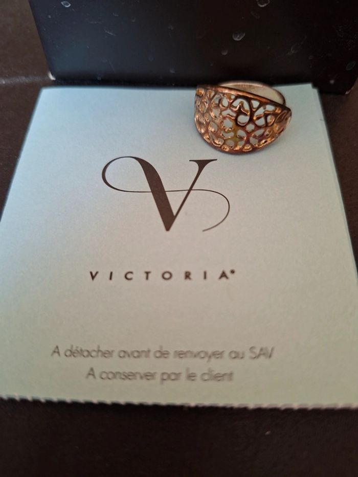 Bague Victoria "Feuille" Ionisée Café - Comme Neuve - Garantie à Vie - photo numéro 2