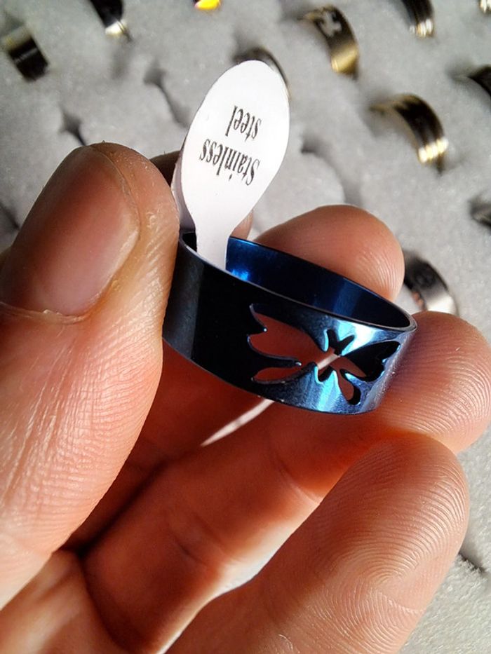 Bague acier inoxydable silhouette