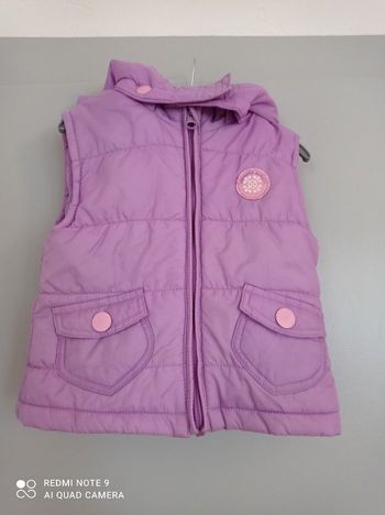 Doudoune sans manche lilas  18mois