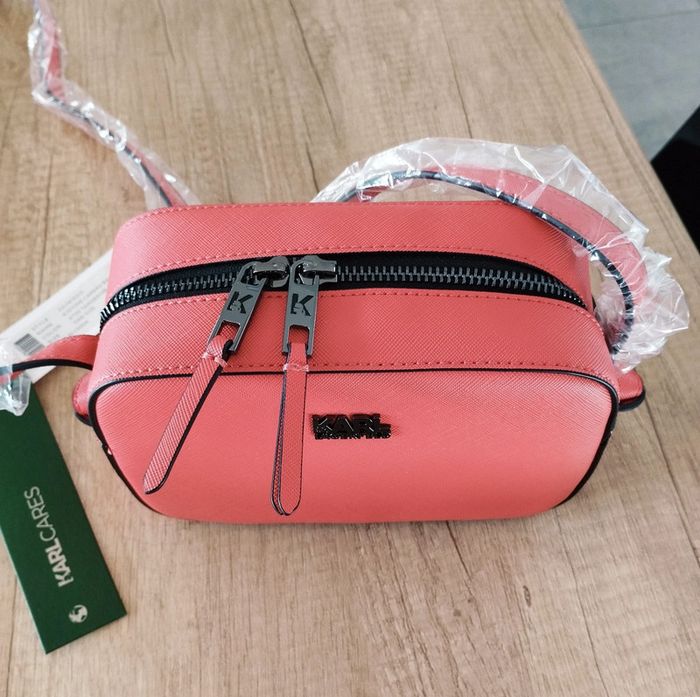 Sac à main bandoulière femme rouge orange tangerine Karl Lagerfeld - photo numéro 3