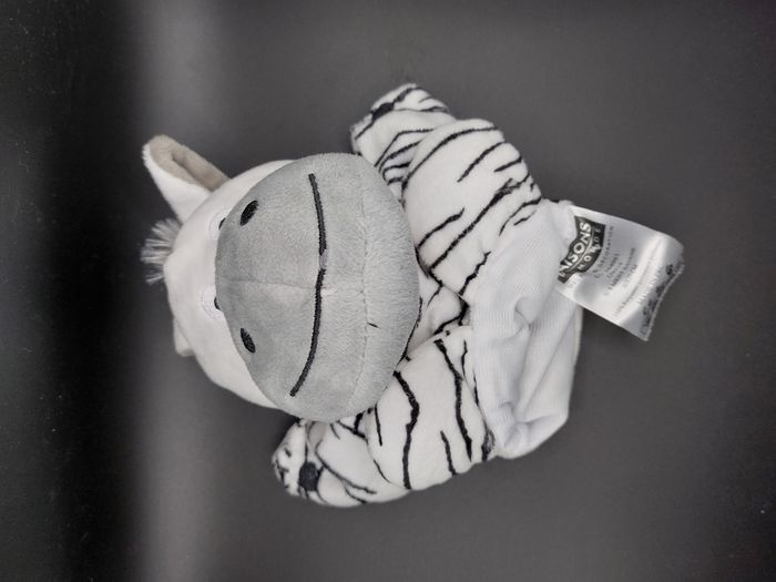 Peluche doudou marionnette zèbre savane blanc noir gris MAISONS DU MONDE MDM - photo numéro 4