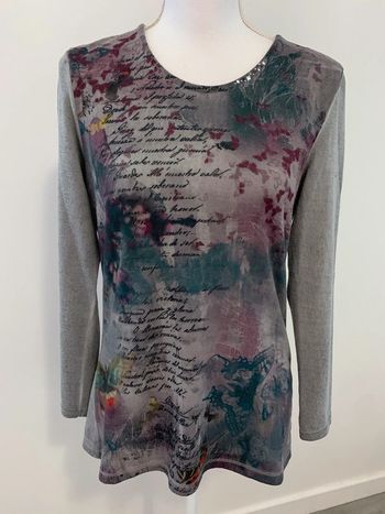 Pull bariolé gris et rose Armand Thiery T1