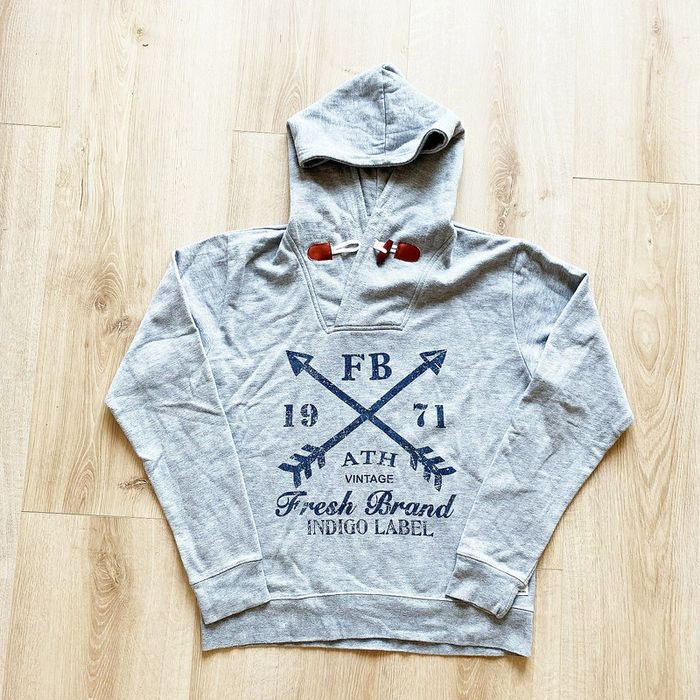 Fresh Sweat à Capuche Col à lacet gris Homme Exclusive Collection Y2K Vintage Urban (Taille L) - photo numéro 2