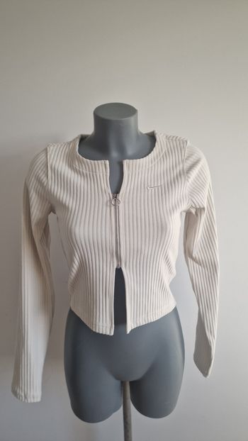 Nike - Top zippé côtelé à manches longues