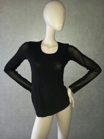 tee shirt manche longue noir transparent one step taille 40/42