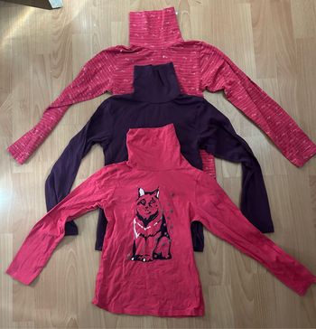 Lot de 3 sous-pulls à col roulé T. 10 ans fille TBE