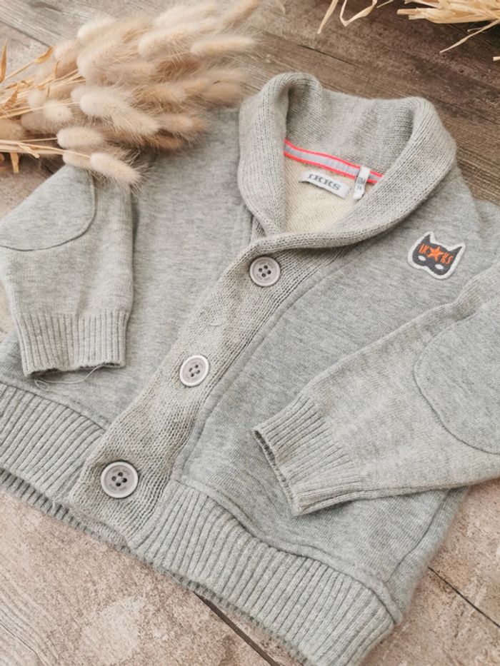 🍍Gilet Ikks 12mois gris bebe garçon🍓 - photo numéro 5
