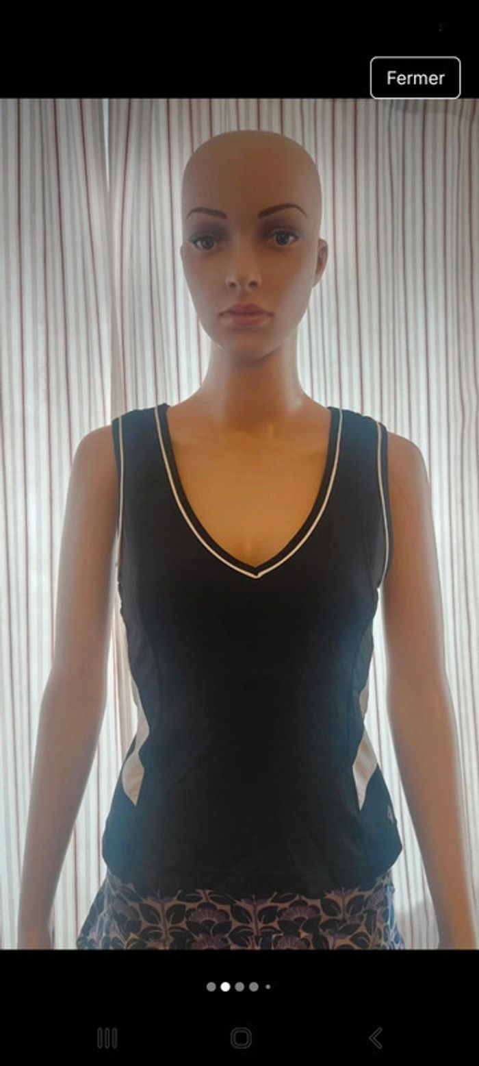 Debardeur de sport noir/blanc Rucanor taille M - photo numéro 2