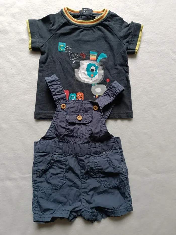 Ensemble salopette bébé taille 6 mois