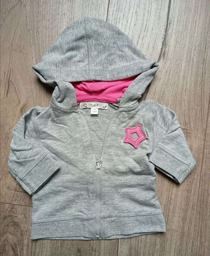 Gilet zippé à capuche 1 mois Kitchoun