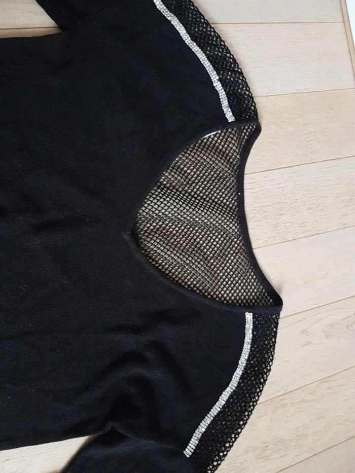 Pull noir 38 strass argenté - photo numéro 4