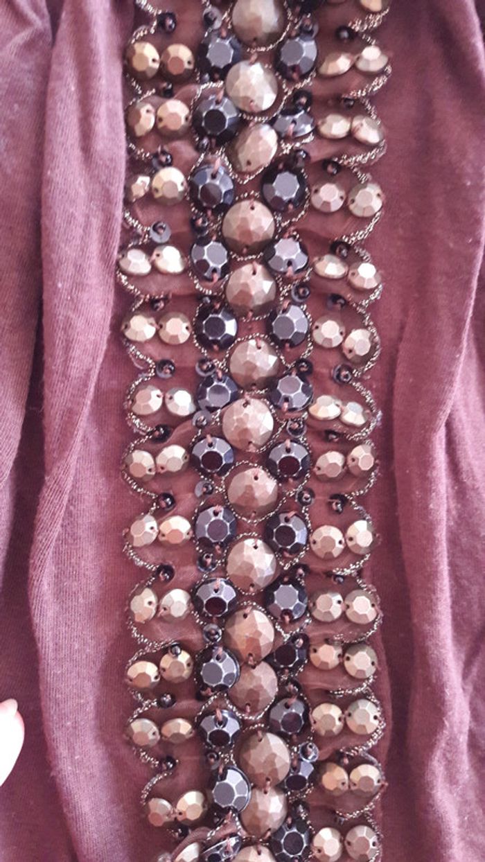 Débardeur "bijoux", marron ,taille M - photo numéro 4