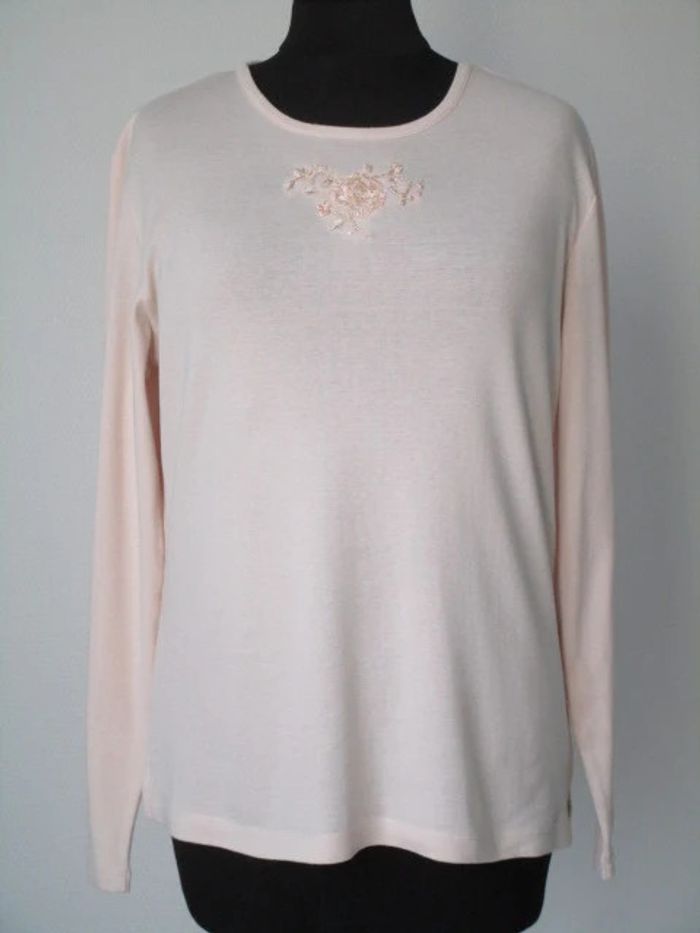 T-shirt écru vintage fleur 42 - photo numéro 2