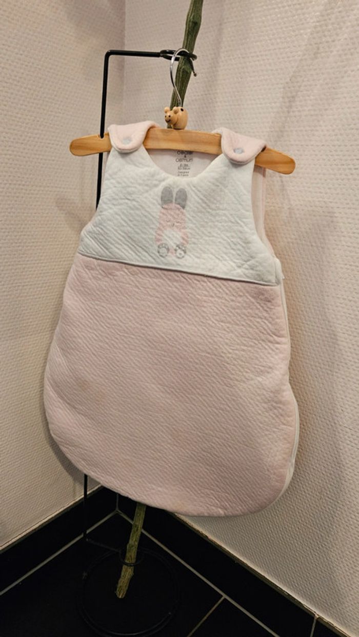 Gigoteuse ouatinée anim'Obaïbi lapin rose naissance - photo numéro 2